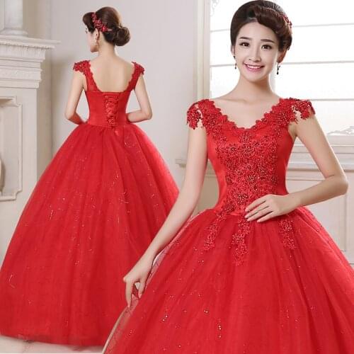 LAMYA Floor-length Wedding Dress Off-shoulder Bride Wedding Red Wedding Dress Light New Model Korean Style Large Size