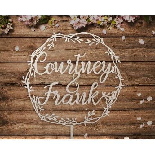 Rustic Wedding Cake Topper, Bride and Groom Wedding Cake Topper, Personalized Wedding Cake Topper, Custom Cake Topper