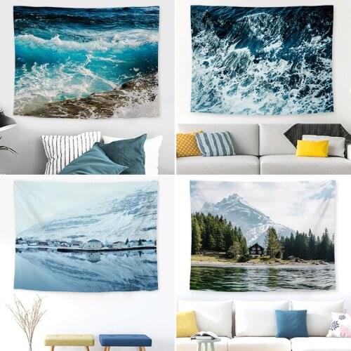 Tropical Tree Leaves Tapestry Wall Hanging Seaside Sunset Landscape Tapestries Yoga Beach Towel/Mat Bohemian Decor for Home