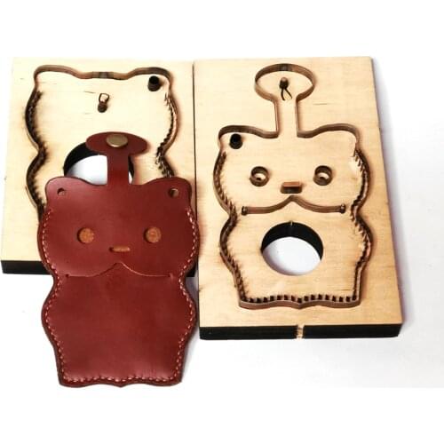 Japan Steel Blade Rule Die Cut Steel Punch Cat Card Holder Cutting Mold Wood Dies for Leather Cutter for Leather Crafts 115x76mm