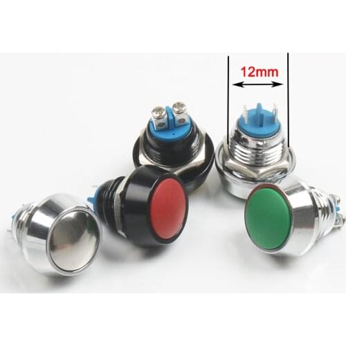 12mm Waterproof Metal Push Button Switch domed Momentary self-reset screw terminal/pin terminal 1NO for car