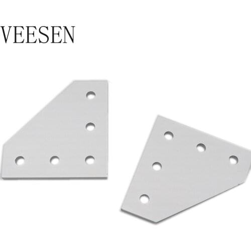 2pcs/pack 5 Hole 2020 3030 Bracket 90 Degree Joint Board Plate Corner Angle Bracket Connection Joint Strip for Aluminum Profile