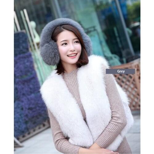 2016 Brand New Fashion Luxury Genuine Real Fox Raccoon Fur Winter Warm Fluffy Earmuffs Earcaps Scarf Scarves Free Shipping