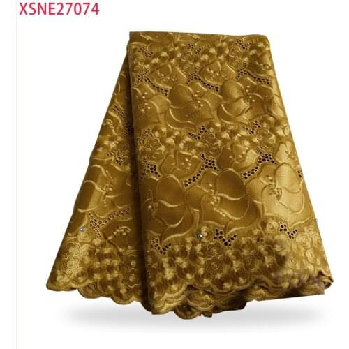 2021 African Cotton Embroidery Nigeria Hot Sale Ladies Dress Cotton Fabric