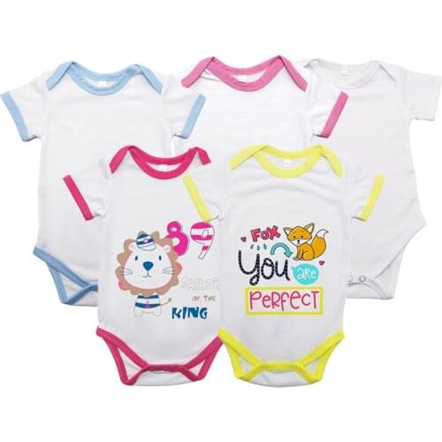 Free Shipping 5pcs/lot New style Sublimation Blank Baby crawling suit baby onesie For Sublimation INK Print DIY Gifts Wholesale