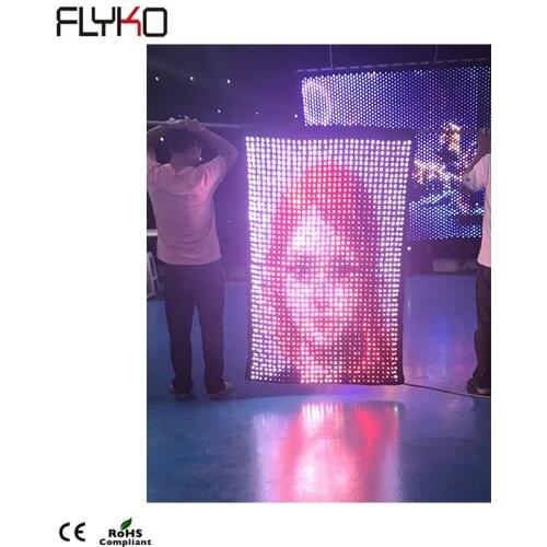 Free shipping Flyko Hot selling P30MM 3 in1 full color LED video curtain flag