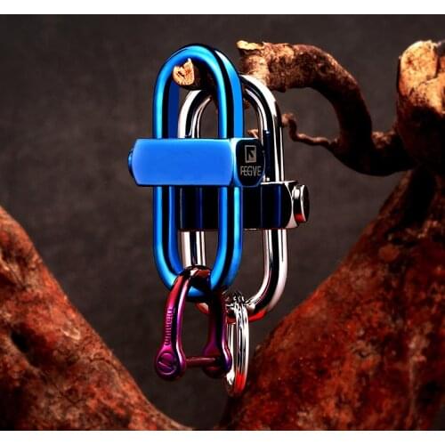 Real Titanium Luxury Keychain EDC Carbine Car Key Chain Super Strong Buckle Key Ring Holder for Christmas Gift Dropshipping