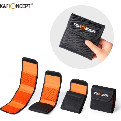 K&F CONCEPT Lens Filter Wallet Skin Case 3 Pockets Camera Filter Bag For UV Polarizing ND 49mm 52mm 55mm 58mm 62mm 67mm 77mm
