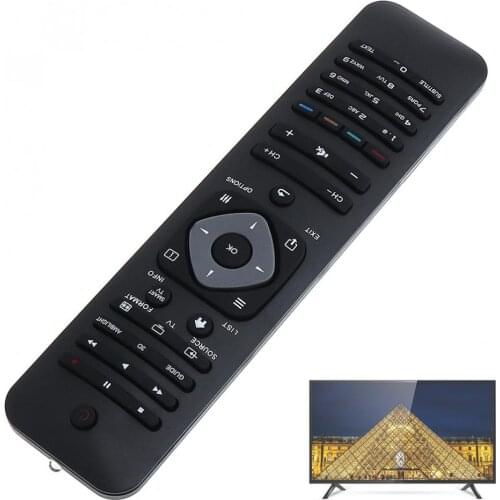 Black Universal TV Remote Control with 8M Transmission Distance for Philips RM-L1128 LCD / LED 3D Smart TV