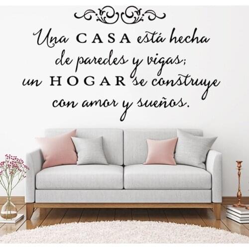 Spanish Quote Una Casa Wall Decals Removable Wall Art Home Decor For Living Room House Decoration Vinyl Wall Stickers Poster