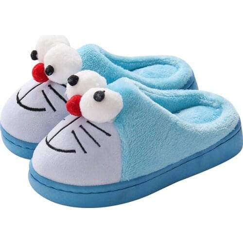 Childrens Winter Furry Slippers Boys Cool Cartoon Cat Indoor Slides New Style Girls Home Slippers Unisex Winter Shoes Slippers