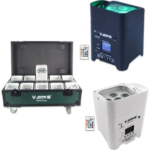 Shipping to USA Euro includ tax 10pcs with charge case Wireless DMX Battery Power LED Par Can light with Wifi & Remote uplight