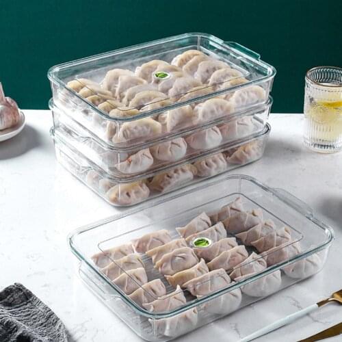 Refrigerator Food Storage Box Kitchen Accessories Organizer Fresh Box Dumplings Vegetable Egg Holder Stackable Food Container