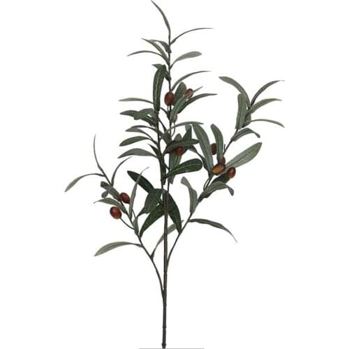 Artificial Flower Olive Branch Leaf Dried Flowers Silk Simulation European Type Full Length 77CM Single Wedding DIY Home Decor