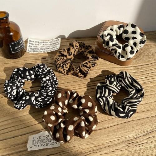 TIMEONLY classic Leopard cloth hair ring for women girls Elegant hairwear anniversary jewellery 2021 korean stryle charm gifts