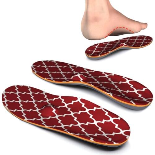 Red Block Memory Foam Arch Support Insoles, Plantar Fasciitis Relief Shoe Inserts,Thick Orthotic Insoles Men and Women