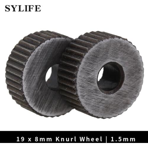 2Piece 1.5mm Pitch 19mm OD Single Straight Coarse Pattern Linear Knurling Wheel