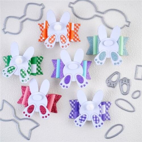 InLoveArts Rabbit Bowknot Tie Metal Cutting Dies Stencil Template For DIY Embossing Paper Gift Card Making Scrapbooking Dies Cut