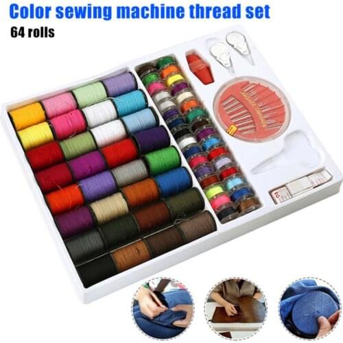 Pack Of 64 PCS - Spools Assorted Colors Sewing Threads Set Sewing Tools Kit Hand Craft Sewing Needle And Thread Combination