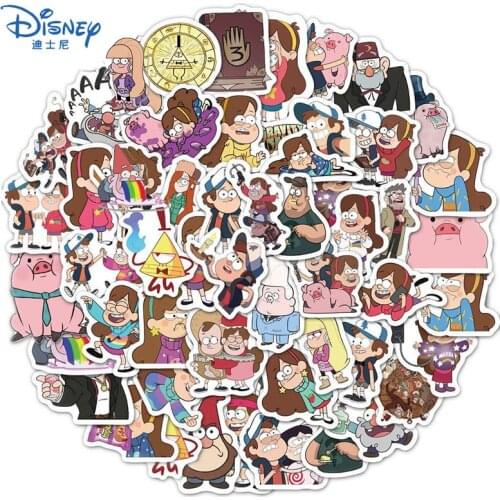 10/50Pcs Cartoon Gravity Falls Stickers Cute Waterproof Laptop Skateboard Guitar Luggage Stationery Funny Sticker Kids Girl Toys
