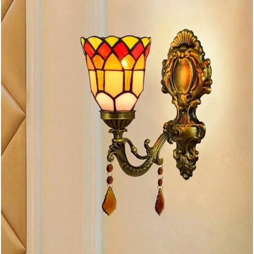 Type restoring ancient ways American pastoral crystal wall lamp of the head of a bed bar corridor balcony wall lamp