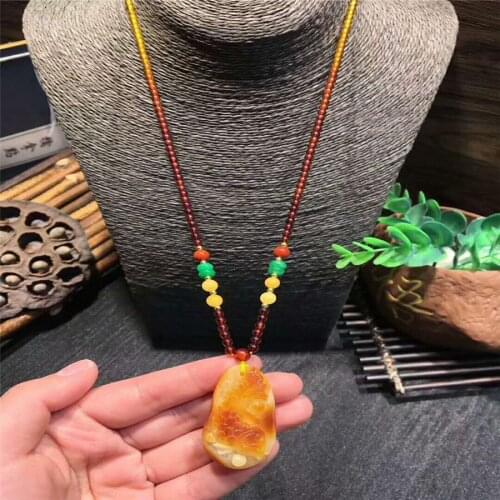 Genuine Natural Yellow Crystal Rare Gems Stone Woman Fish Shape Pendant AAAA 39*23*12mm