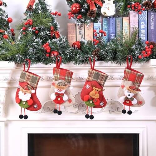 New Year Christmas Stockings Candy Gift Bags Xmas Tree Decor Christmas Decorations for Home Natal Navidad Christmas Ornaments