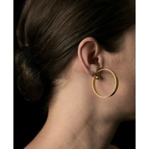 New Earrings Fashion Jewelry Personality Unique Style Copper Circle Female Earrings For Women Simple Brincos Wholesale