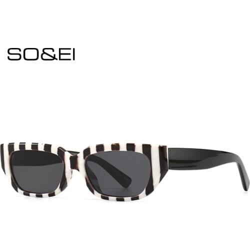 SO&EI Fashion Small Cat Eye Jelly Color Sunglasses Women Vintage Brand Designer Green Pink Eyewear Shades UV400 Men Sun Glasses