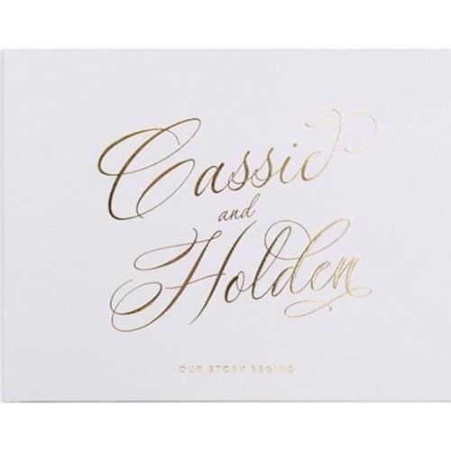 Personalized Mr and Mrs names Guest Book Wedding Guestbook Horizontal Baby showe Gold Foil custom Monogram Photo booth
