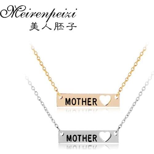 Personalized hand stampe 'MOTHER 'Pendants Necklaces Silver Plated Necklace Women Jewelry Charm Mothers Day Gift For Mom