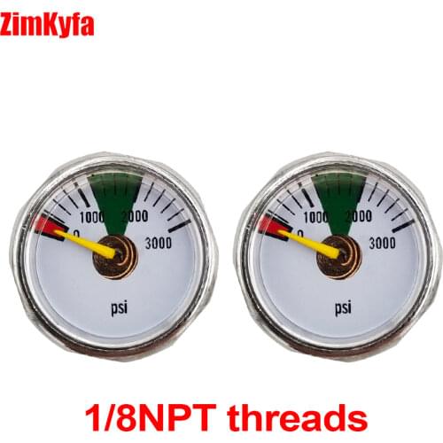 Paintball PCP Air Gun Rifle Pressure Gauge 2pcs 3000psi Mini Micro Manometre Manometer 1/8npt