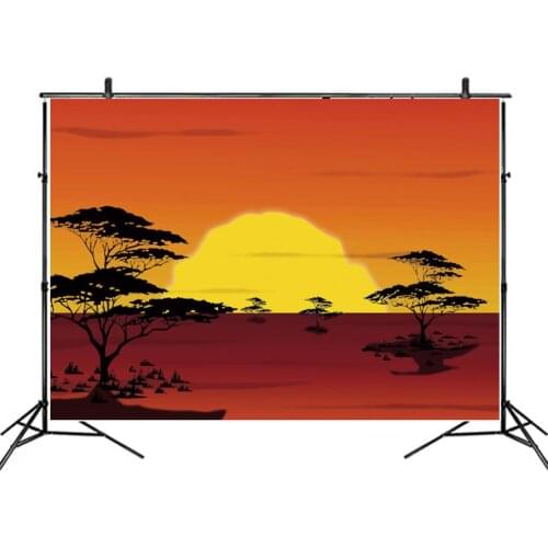 Landscape Backdrop Beautiful Sunset Scenery Party Photography Background Holiday Celebration Photo Booth Studio Decor