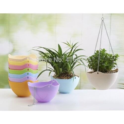 Plastic Resin Thickening Bracketplant Flowerpot With Chains Hanging Basket Flower Pot Gardening Tools Hanging Pots