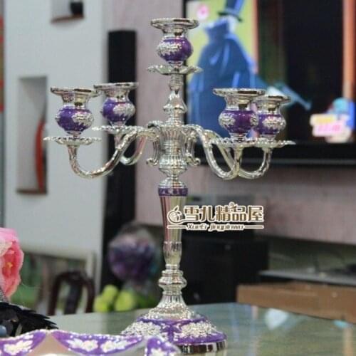 Romantic European style luxury zinc alloy five Candlestick table ornaments Home Furnishing wedding decorations housewarming gift