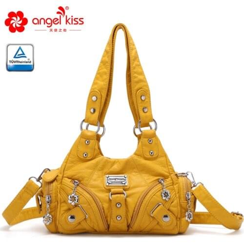 Multi Pocket Soft PU Leather Shoulder Bags for Women 2019 Leisure Shopping Crossbody Hobo Bags European Ladies Tote Hand Bag