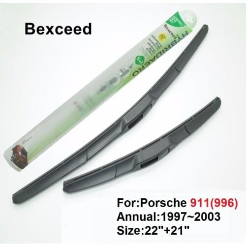 Hybriy Wiper Blade For Porsche 911 22"+21" Bexceed of Car Windshield Windscreen 1997 1998 1999 2000 2001 2002 2003