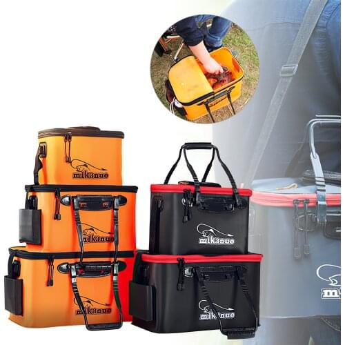 Folding Thicken Live Fishing Box Tank Bucket Camping Fishing Tackle Fish box EVA Portable Fishing Bag Storage Bag Fishing Gear