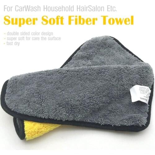 Thick absorbent coral fleece cleaning towel Double color double-sided high-density wash towel for Household Hair-salon Wash-car