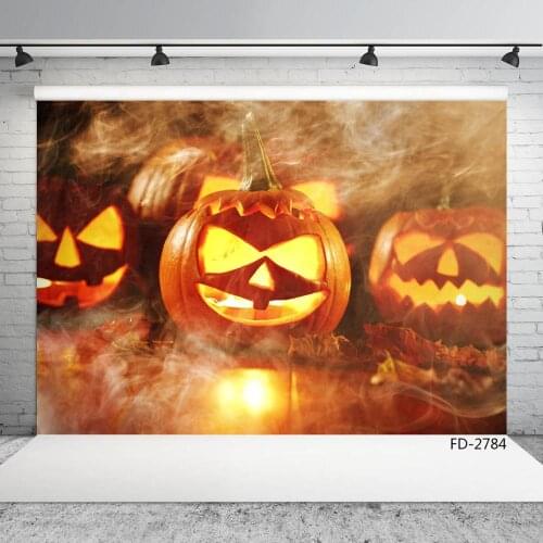 Pumpkin Lamps Halloween Party Photo Studio Backgrounds Vinyl Photography Backdrops for Baby Children Portrait Photo shooting