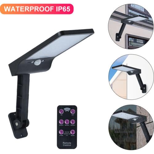 Solar Street Light With Remote Control 48 LED Dimmable Outdoor Lamp Motion Sensor Waterproof Wall Light For Garden Yard Path