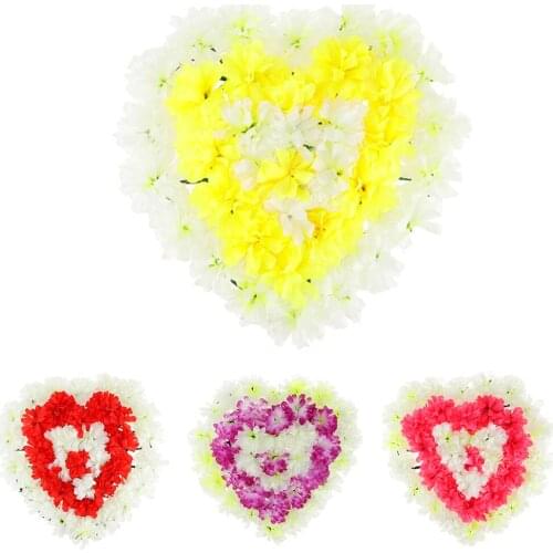 Artificial Heart Wreath Chrysanthemum Funeral Headstone Cemetery Arrangements