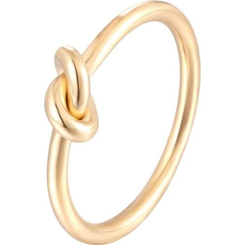Vintage Knot Rings Stainless Steel Gold color Mini Ring Fashion Knuckle Rings For Women Wedding Jewelry