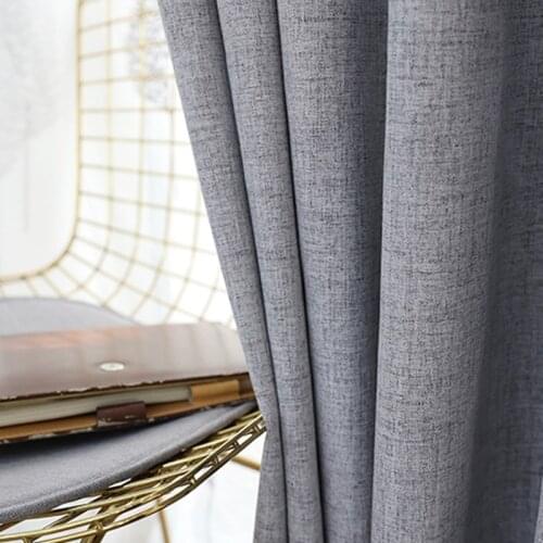 100% Full Blackout Bedroom Curtains Modern Grey Custom Made Curtains Home Decro Living Room Curtains