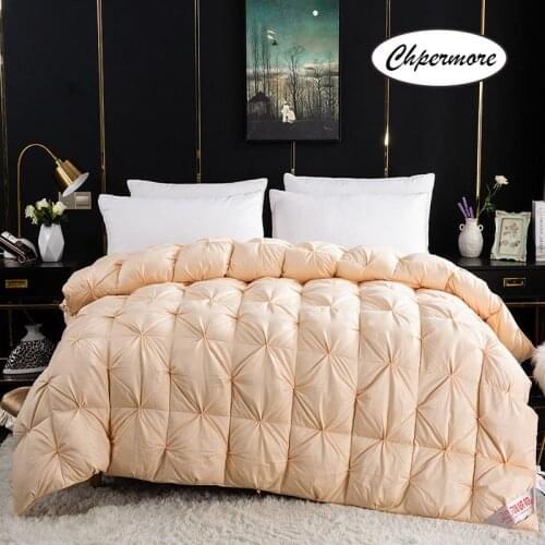 Chpermore winter Keep warm Quilt Hotel upscale Duvets 100 % White Goose/Duck Down Comforters 100% Cotton Cover King Queen Size