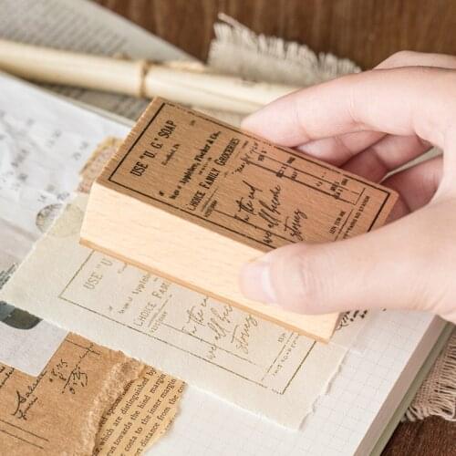 1pcs Tickets Series Seal Creative Simple Text Vintage Wooden Rubber Stamps DIY Rubber Stamp for Card Making Scrapbooking