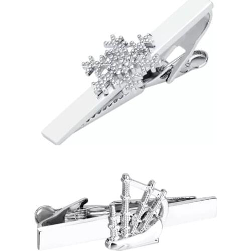 10pcs/lot Tie Clip Snowflake Tie Clips Tie Bars Pin Women Mens Jewelry Accessory Christmas Gift Wedding Wholesale