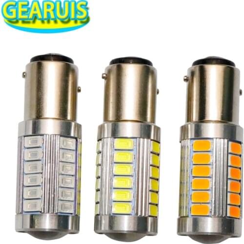 100pcs High Power 1157 BAY 15D P21/5W 33 SMD 5630 LED Rear Reverse Bulbs Tail Brake lights Parking Bulbs Super White Red Yellow