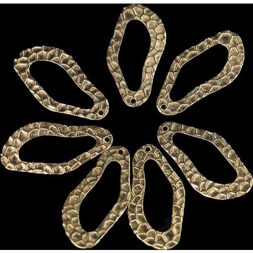 15.3*31.5mm Embossed Irregular Oval Hollow Sheet DIY Fashion Earring Necklace Bracelet Pendant Charm Brass Jewelry Accessories