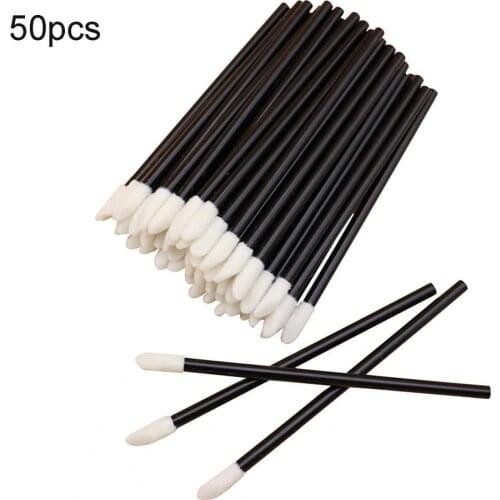 50Pcs Lip Brush Lipstick Disposable Gloss Wands Applicator Stick Makeup Tool